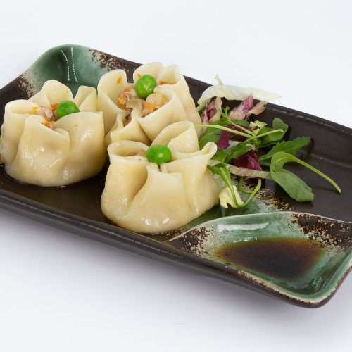 7 SHAOMAI CON GAMBERI E CARNE AL VAPORE 7 SHAOMAI CON GAMBERI E CARNE AL VAPORE